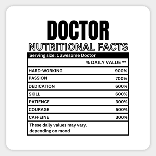 funny Gift idea for doctor - Funny Doctor Nutritional Facts - Doctor Humorous Gift Magnet